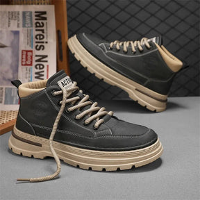 Bota Masculina de Cano Alto com Solado Grosso Antiderrapante Estilo Esportivo Casual – (Promoção de Inverno 2025)