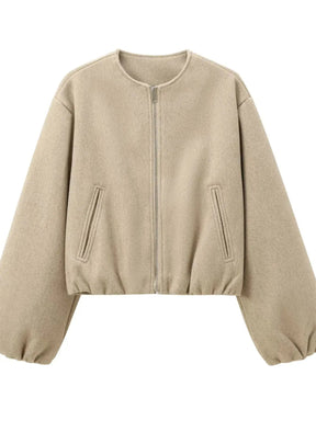 Jaqueta Feminina Bomber Retrô com Zíper - (Promoção de Inverno 2025)