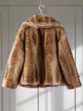 Casaco Feminino Elegante com Lapela Forro Peluciado Manga Longa Vintage – (Promoção de Inverno 2025)
