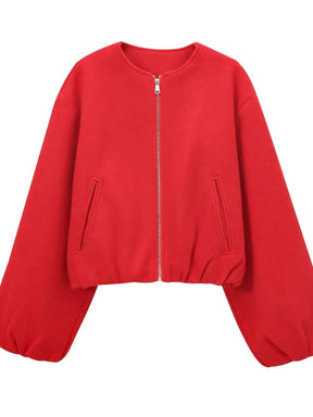 Jaqueta Feminina Bomber Retrô com Zíper - (Promoção de Inverno 2025)