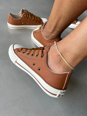 Tênis All Star em Couro Premium Caramelo
